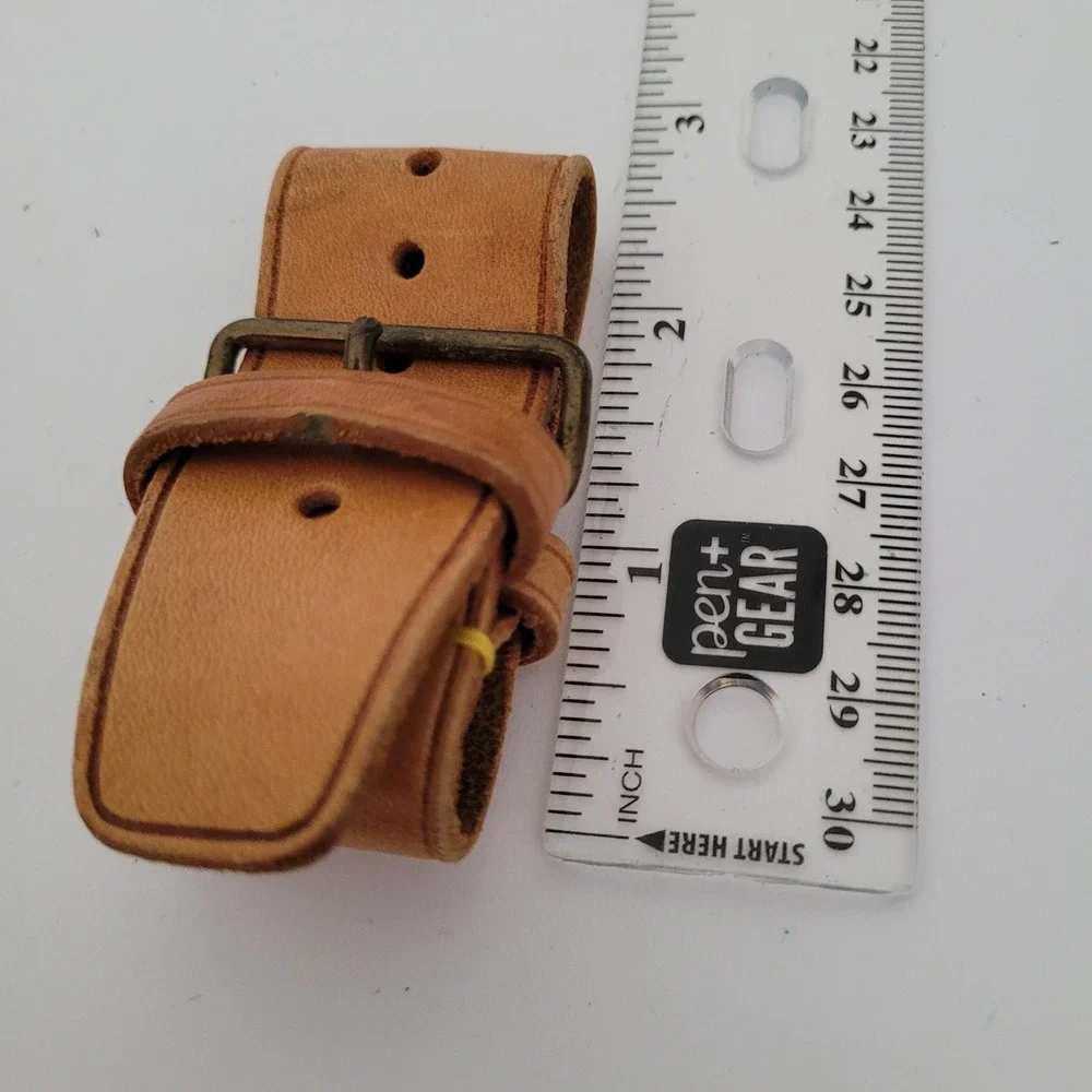 Louis Vuitton Vachetta Leather Luggage Tag Strap Tan Replacement Buckle France